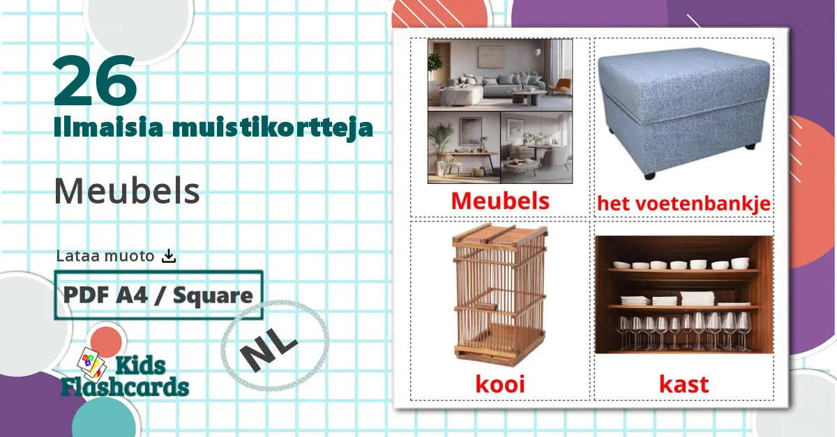 26 Meubels lasten kuvakortit