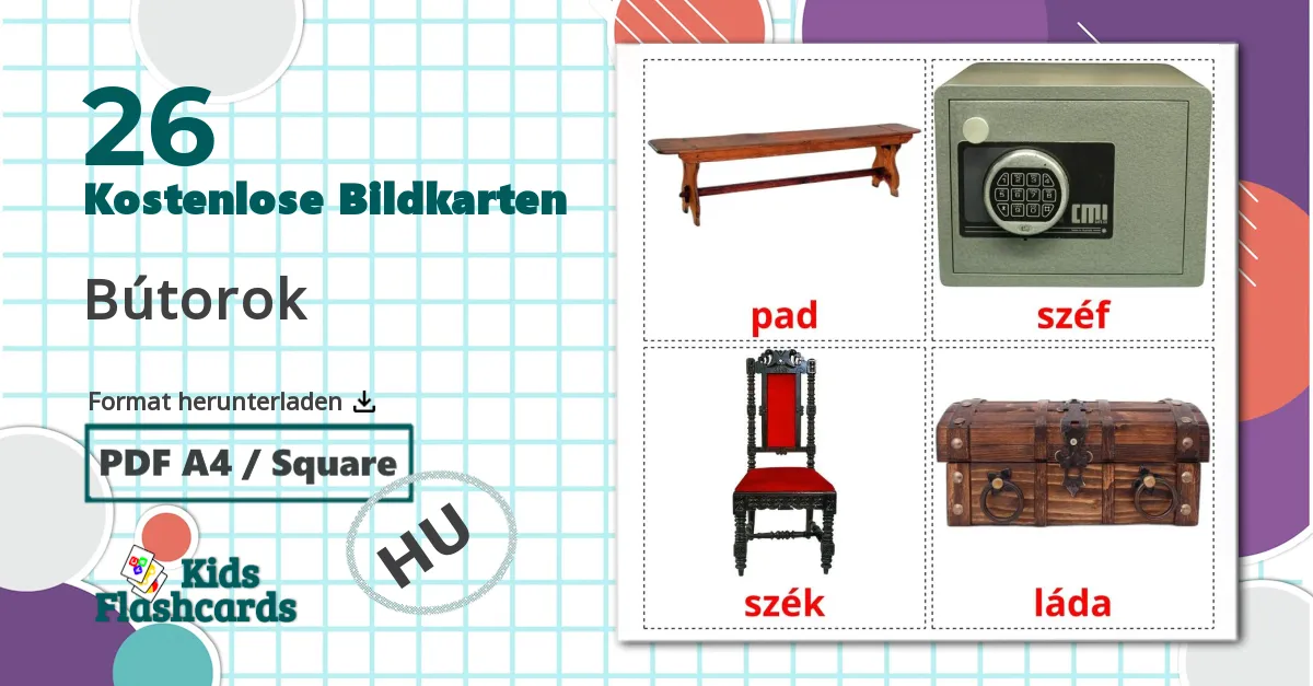 26 Bildkarten für Bútorok