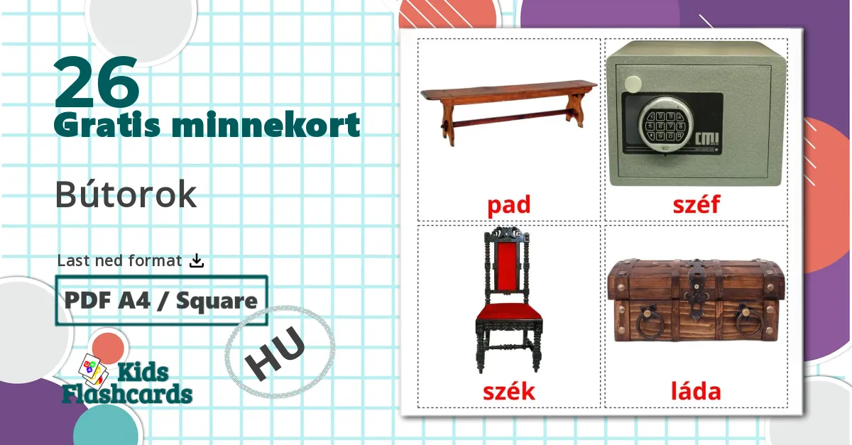 26 Bútorok bildekort