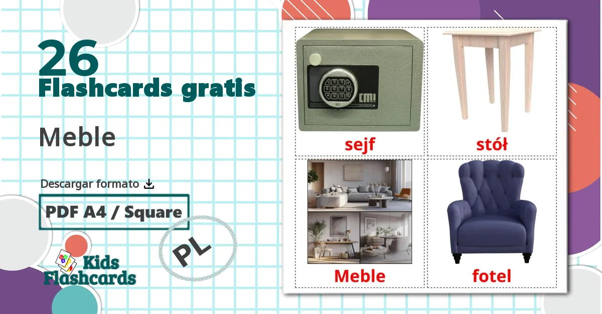 26 tarjetas didacticas de Meble