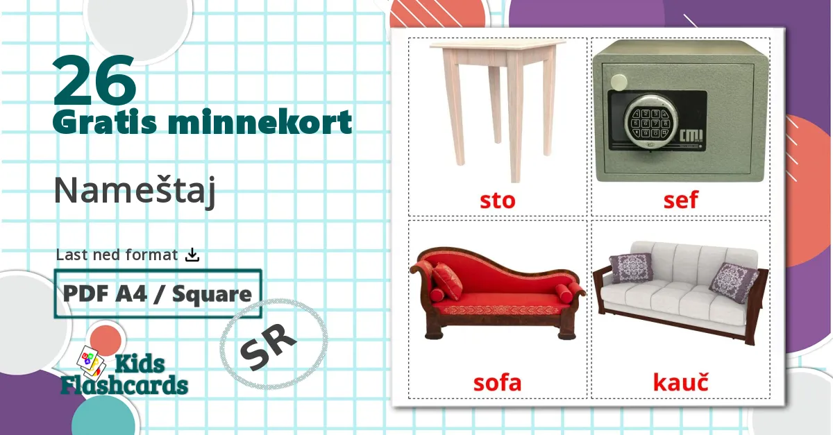 26 Nameštaj bildekort
