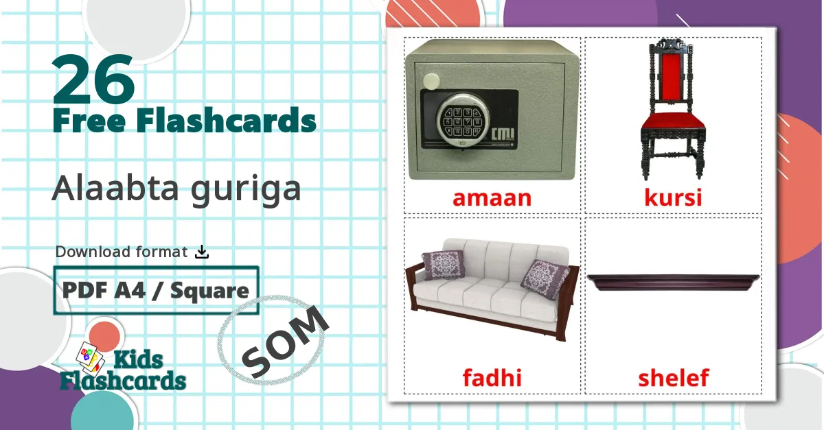 26 Furniture flashcards