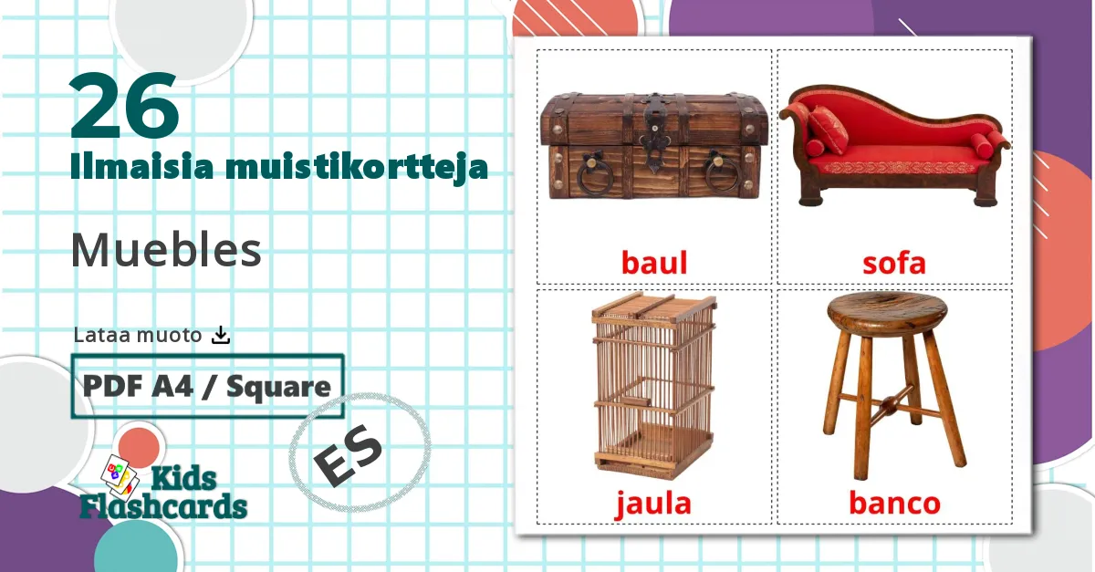 26 Muebles lasten kuvakortit