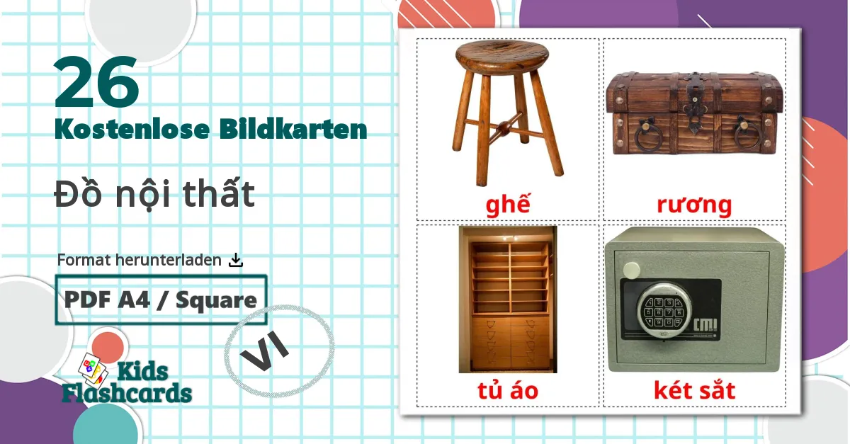 26 Bildkarten für Đồ nội thất