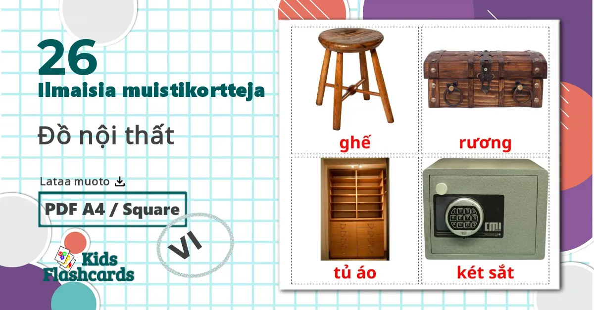 26 Đồ nội thất lasten kuvakortit