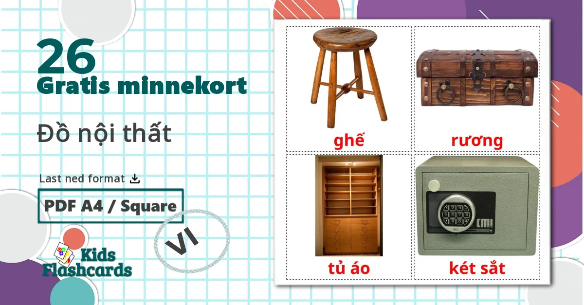 26 Đồ nội thất bildekort
