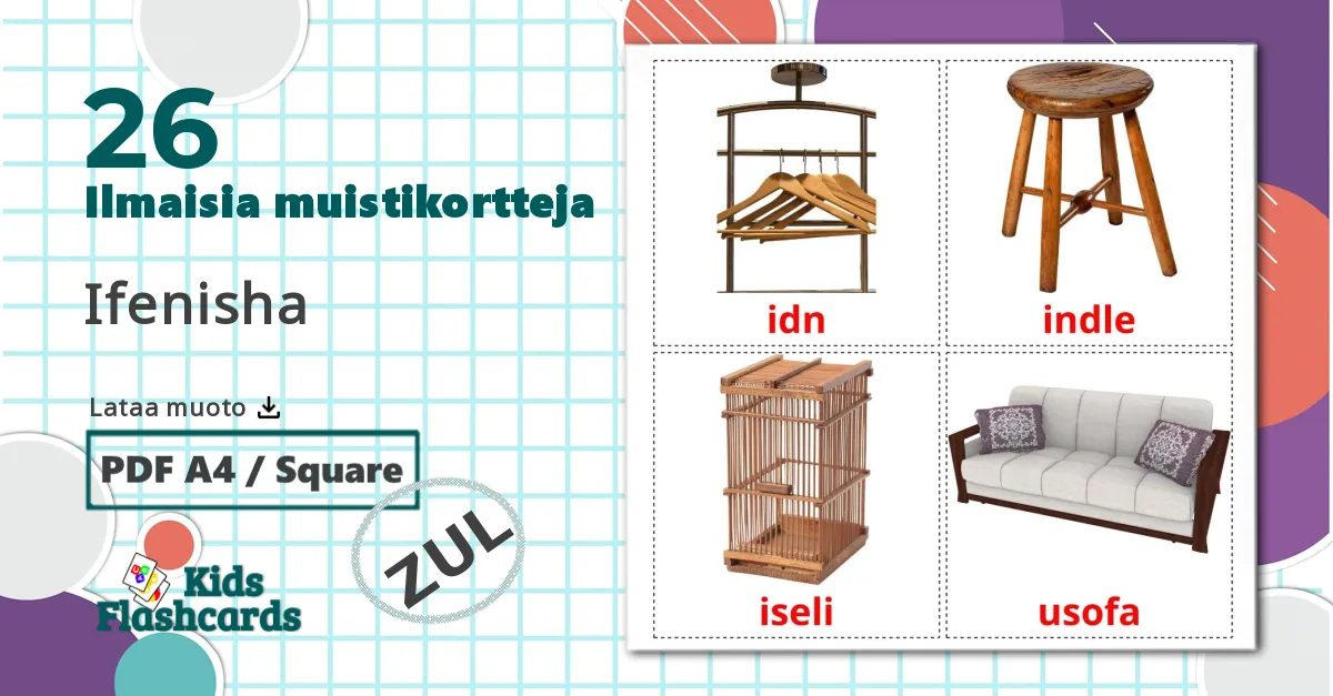 26 Ifenisha lasten kuvakortit