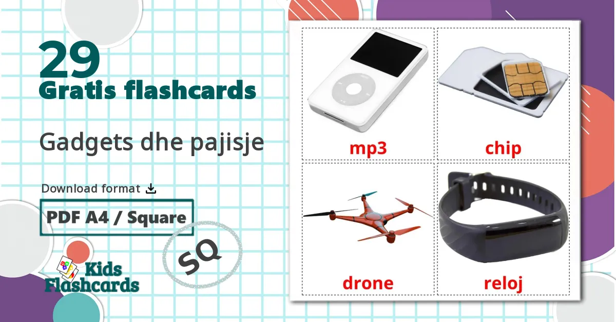 Gadgets - albanien ordforrådskort