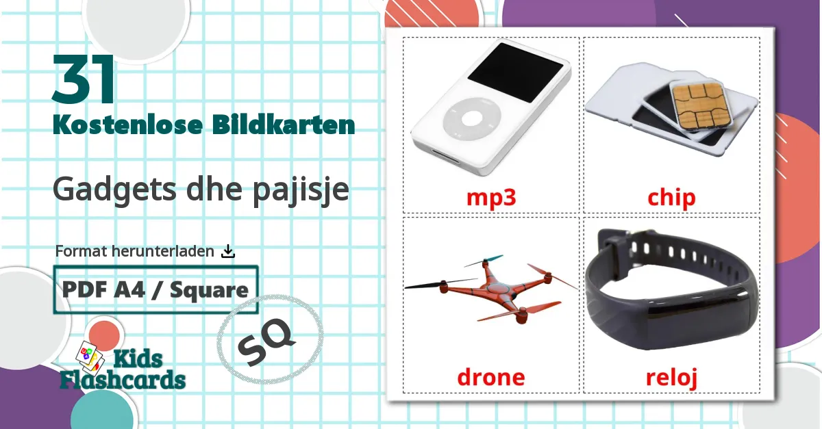 Digitale Geräte - Albanisch Vokabelkarten