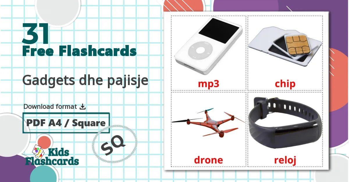 Gadgets - albanian vocabulary cards