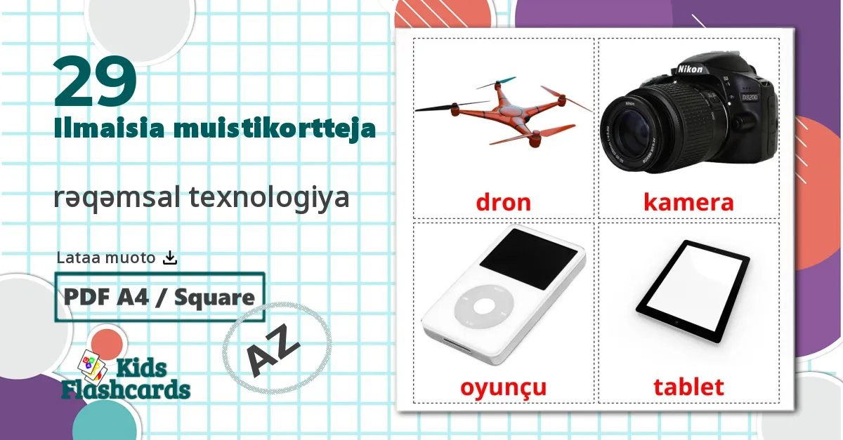 29 Tavarat lasten kuvakortit
