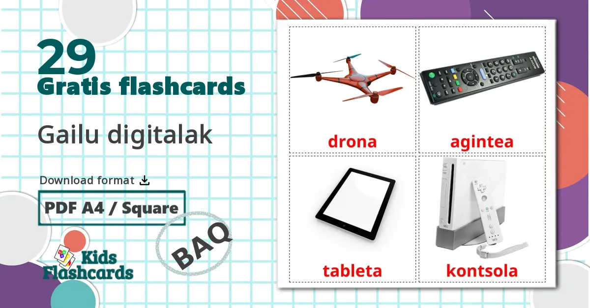 Gadgets - baskisk ordforrådskort