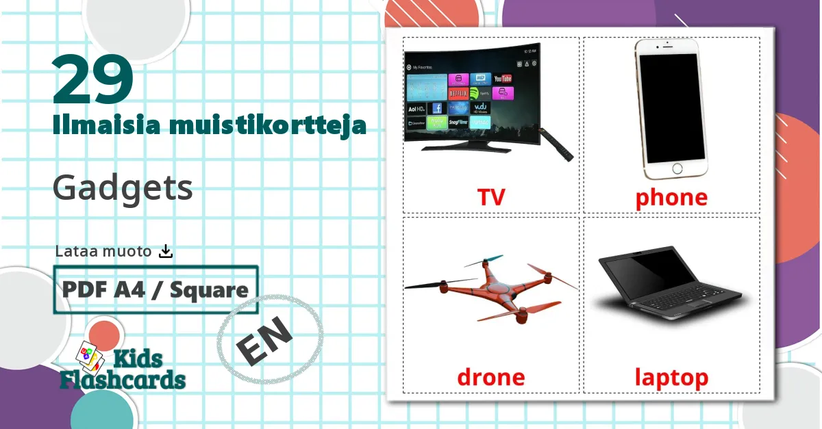 29 Gadgets lasten kuvakortit