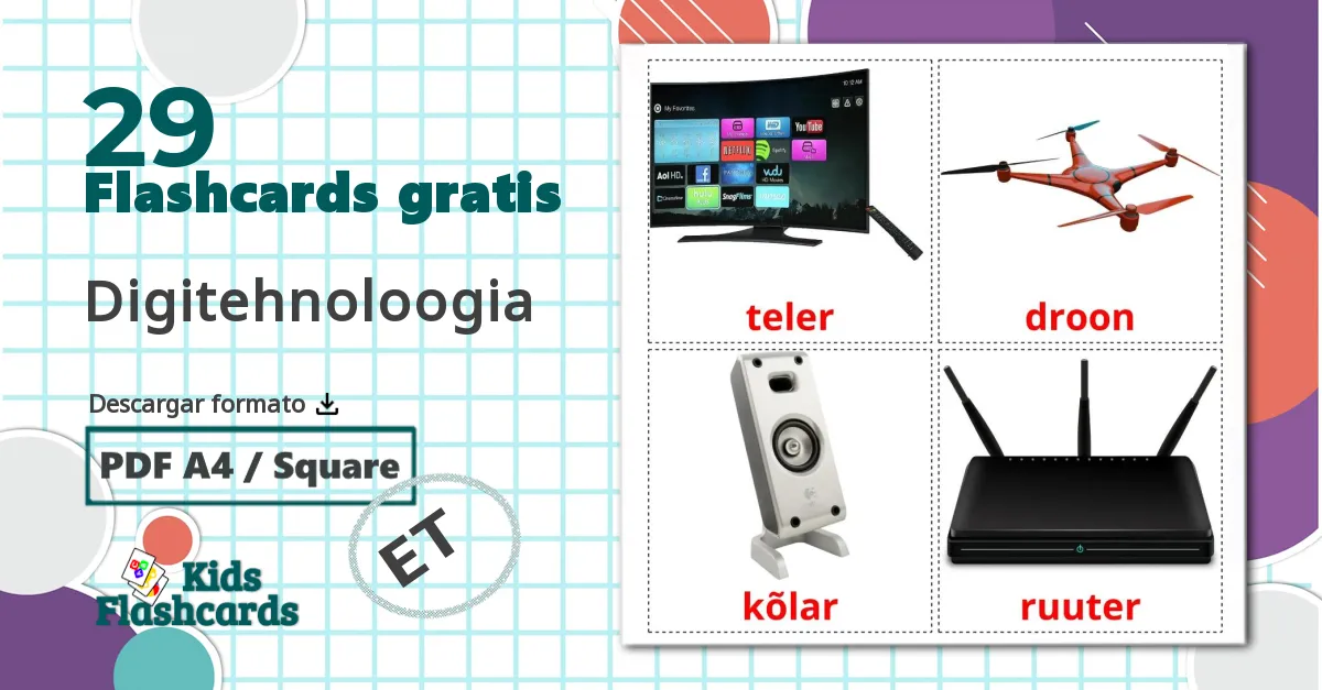 29 tarjetas didacticas de Dispositivos digitales