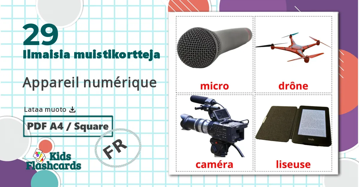29 Appareil numérique lasten kuvakortit