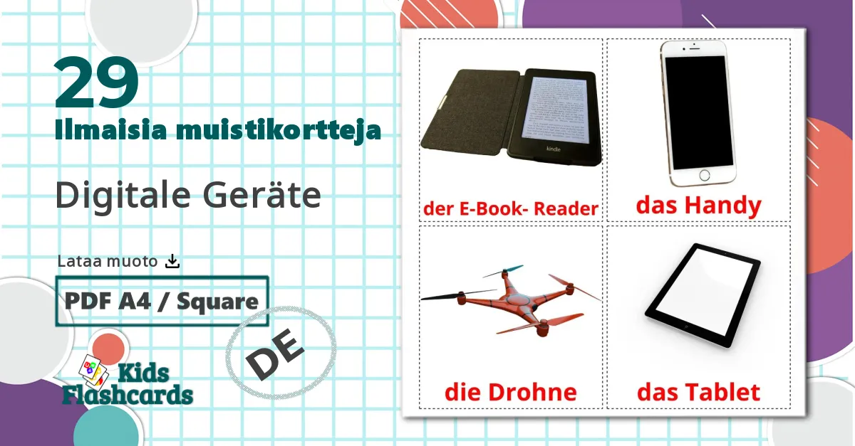 Dispositivos  - Cartões de vocabulário saksa