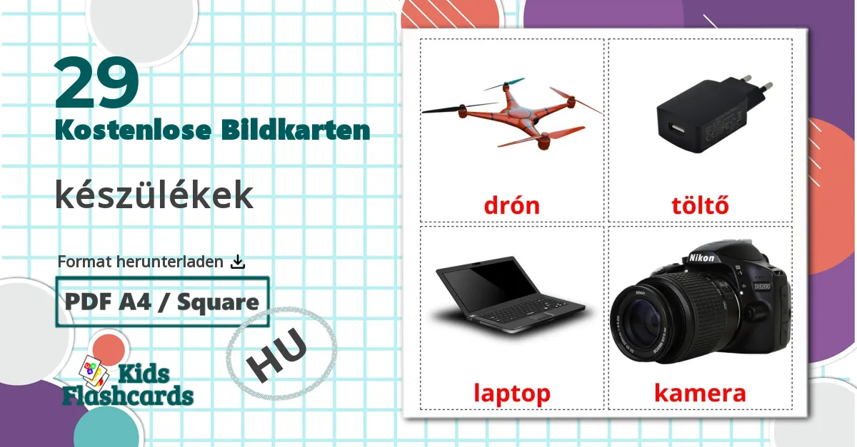 29 Bildkarten für készülékek