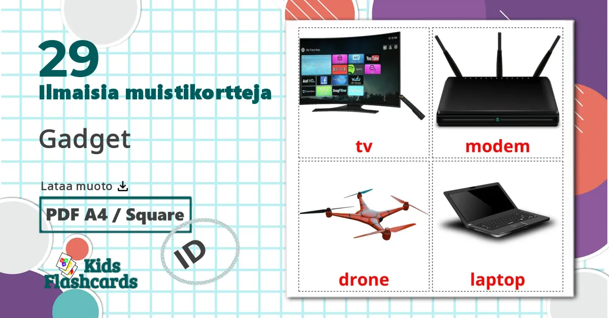 29 Gadget lasten kuvakortit