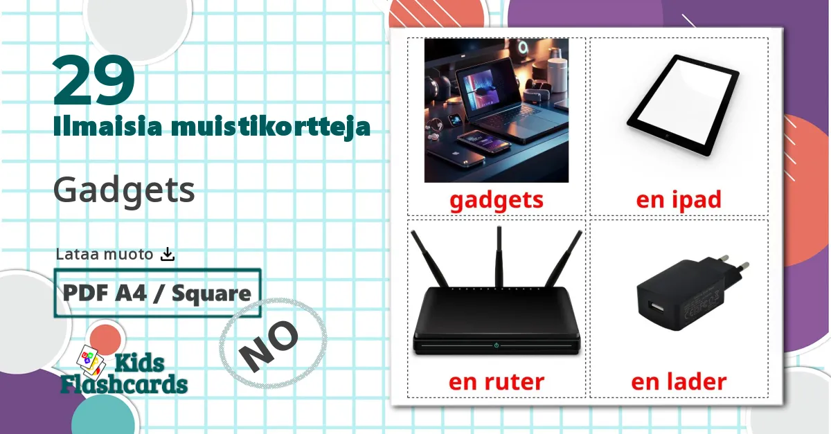 29 Gadgets lasten kuvakortit