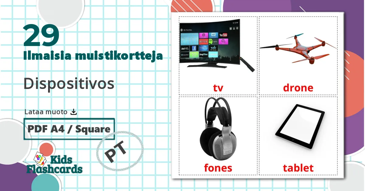 29 Dispositivos  lasten kuvakortit