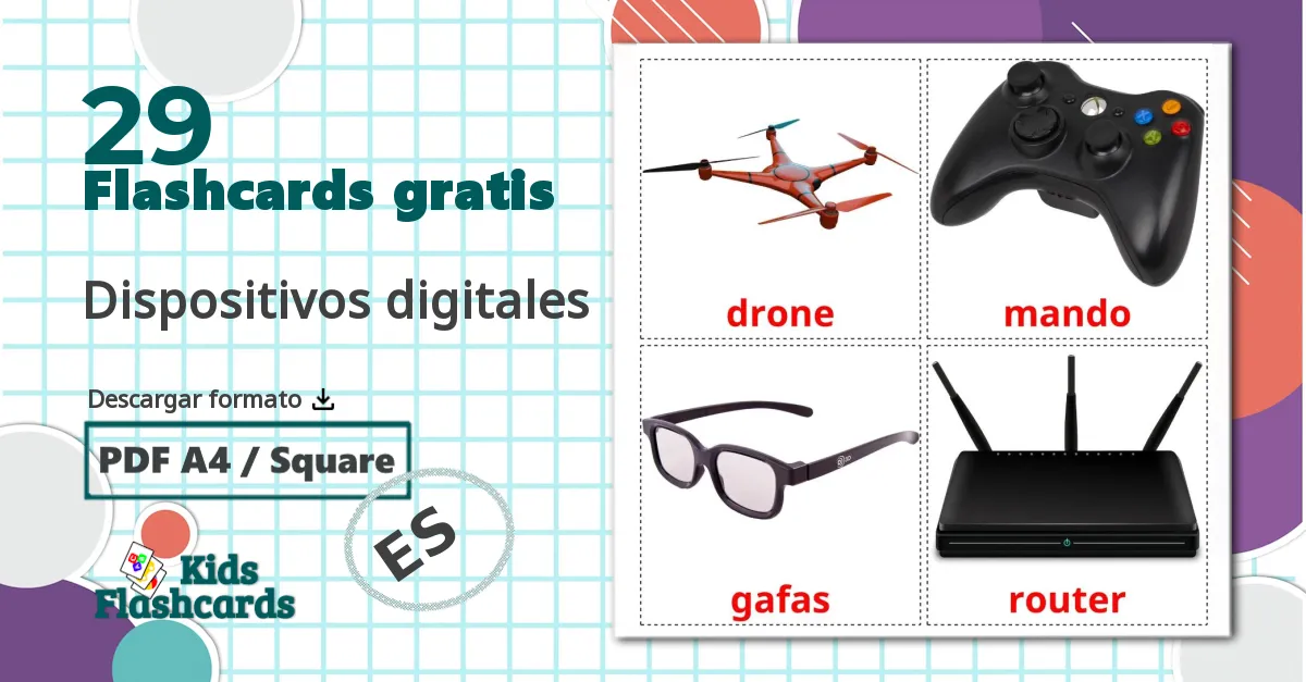 29 tarjetas didacticas de Dispositivos digitales