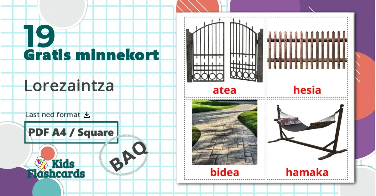 Hage - Ordforrådskort for baskisk