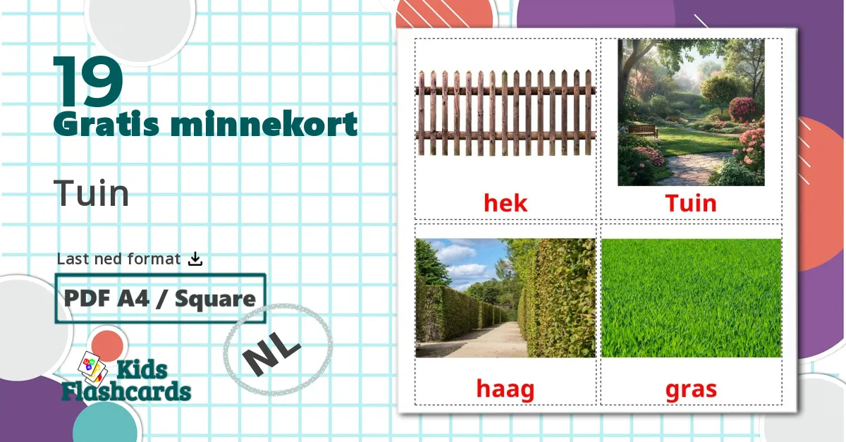 19 Tuin bildekort