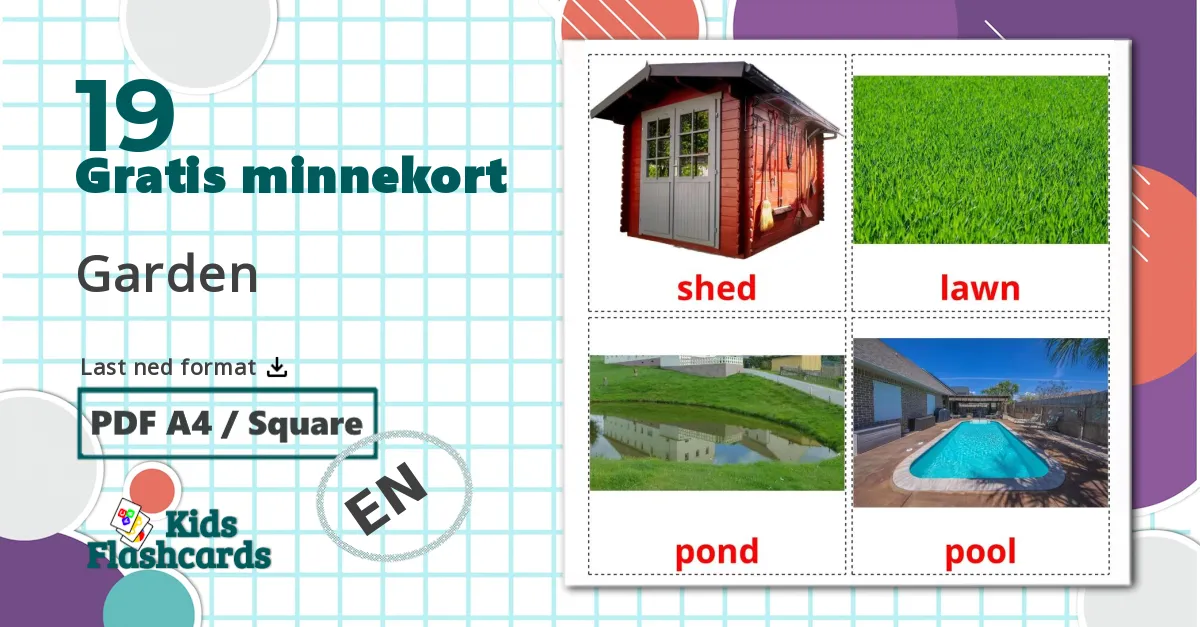 19 Garden bildekort