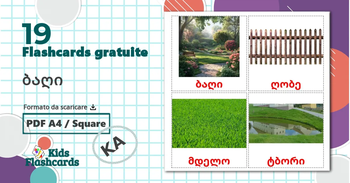 19 flashcards di Giardino