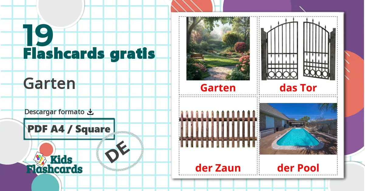 19 tarjetas didacticas de Garten