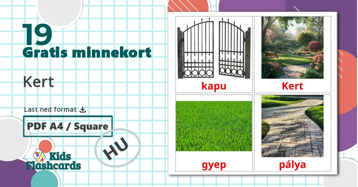 19 Hage bildekort