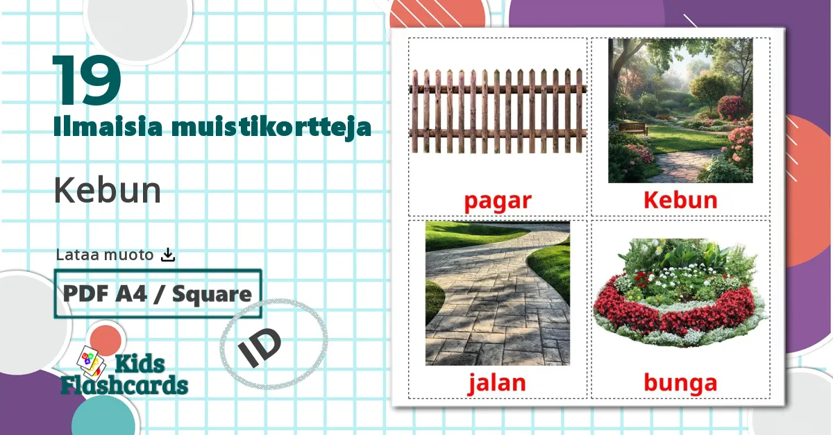 19 Kebun lasten kuvakortit