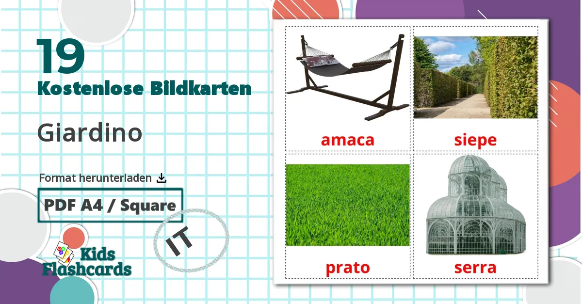 19 Bildkarten für Giardino