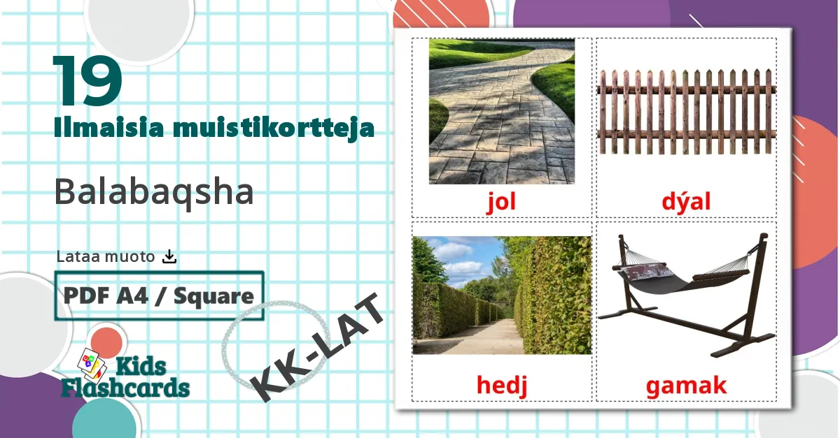 19 Balabaqsha lasten kuvakortit