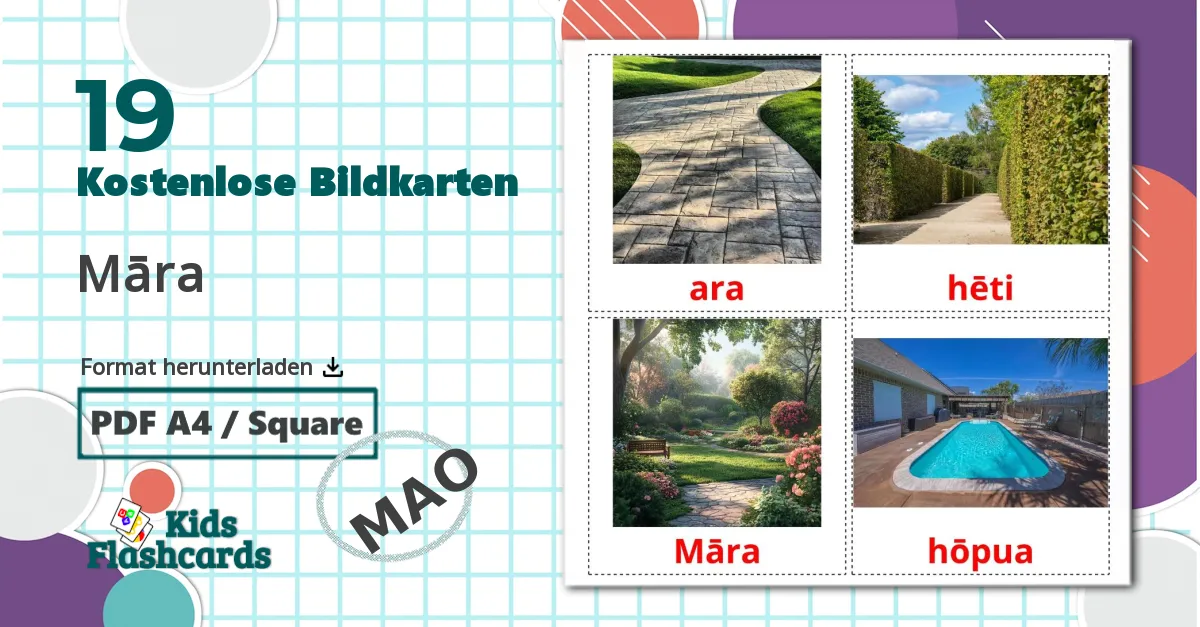 19 Bildkarten für Māra