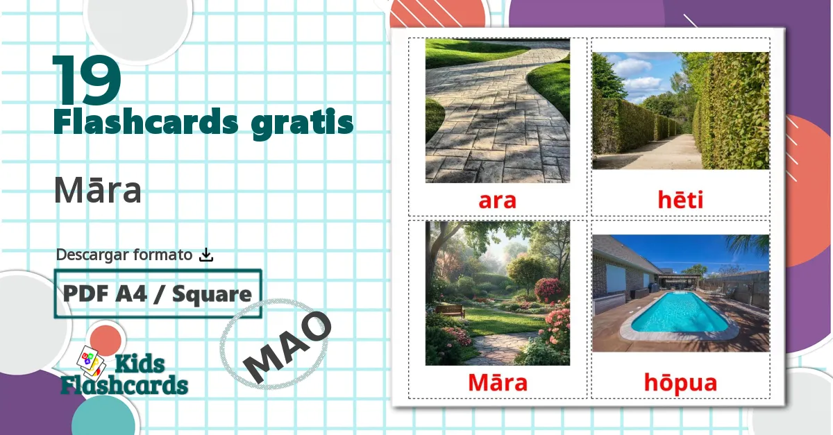 19 tarjetas didacticas de Māra