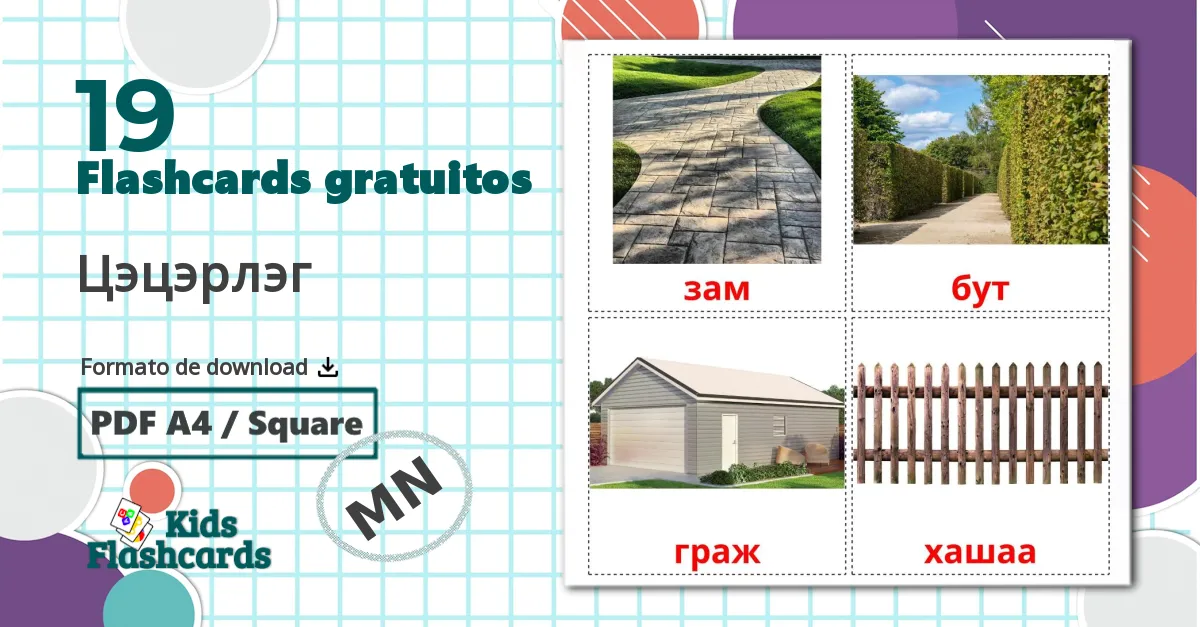 19 Flashcards de Jardim