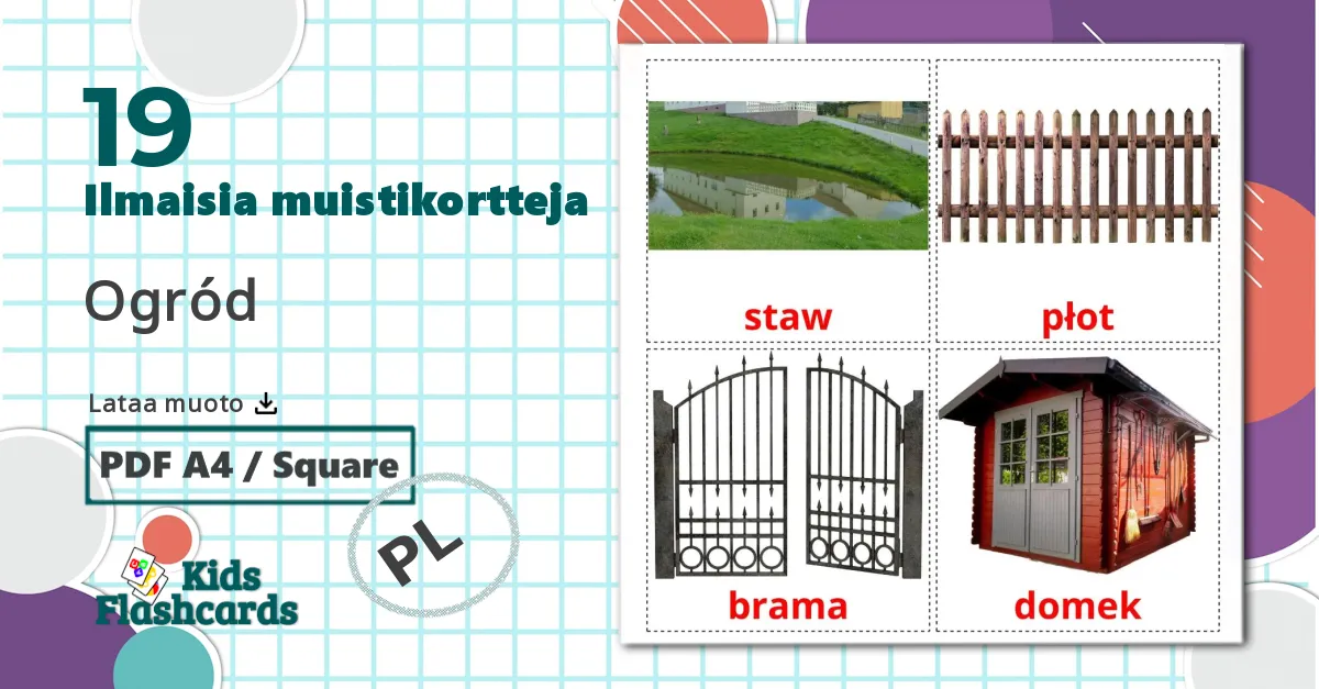 19 Ogród lasten kuvakortit