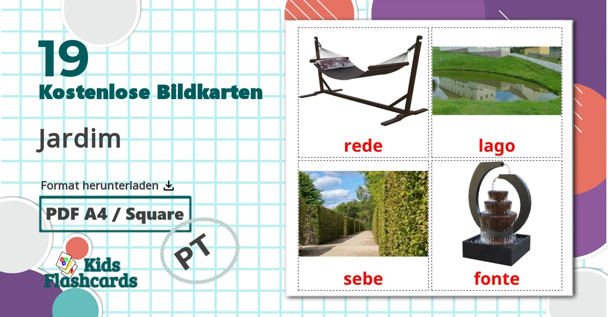 19 Bildkarten für Jardim