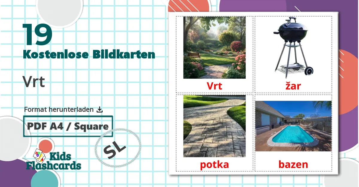 19 Bildkarten für Vrt