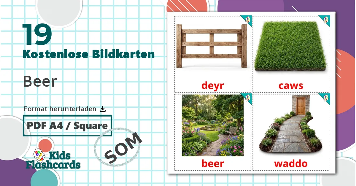 19 Bildkarten für Garten