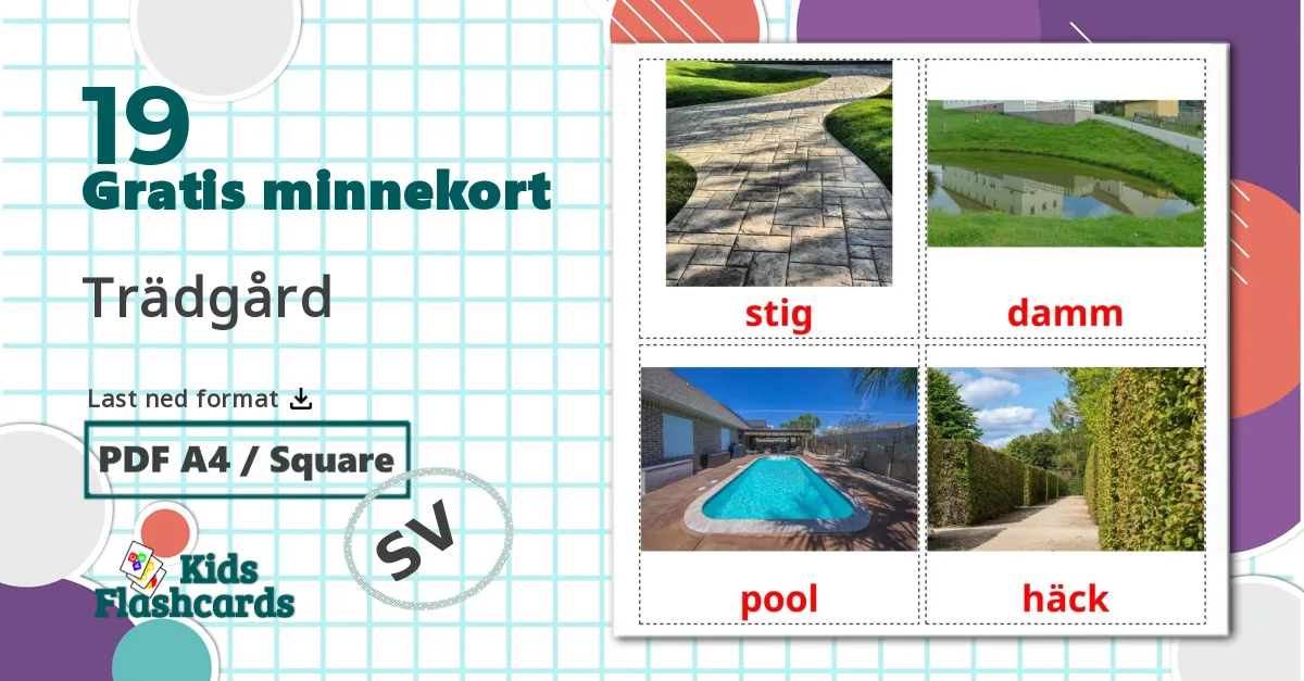 19 Trädgård bildekort