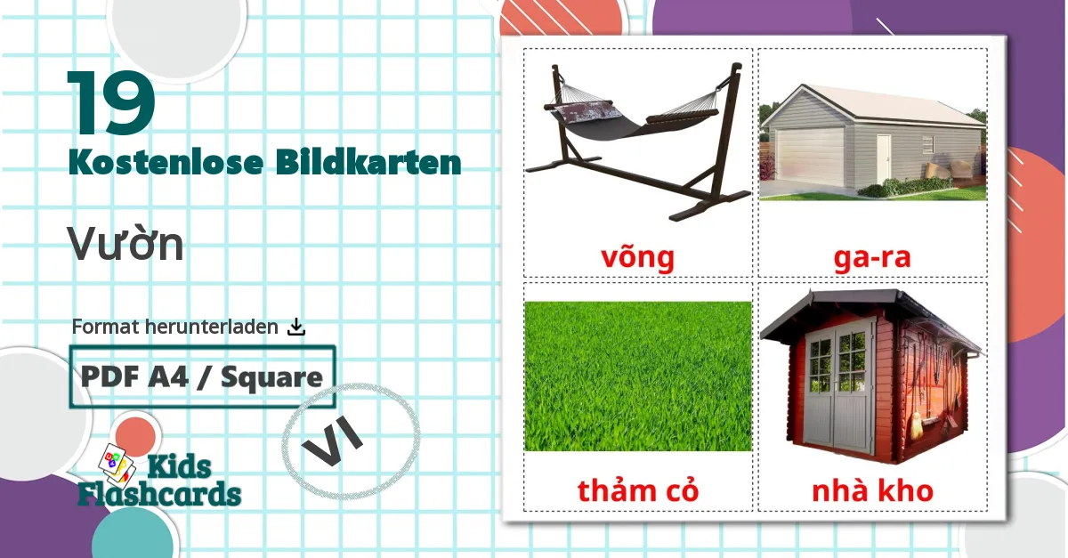 19 Bildkarten für Vườn