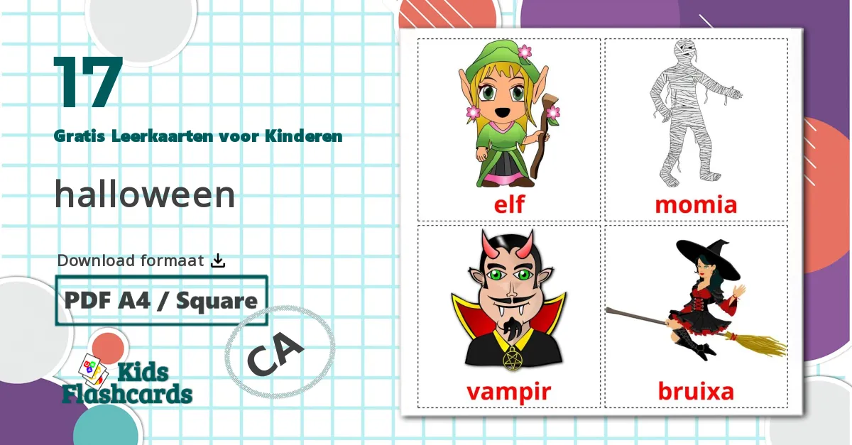 17 Halloween Leerkaarten voor kinderen