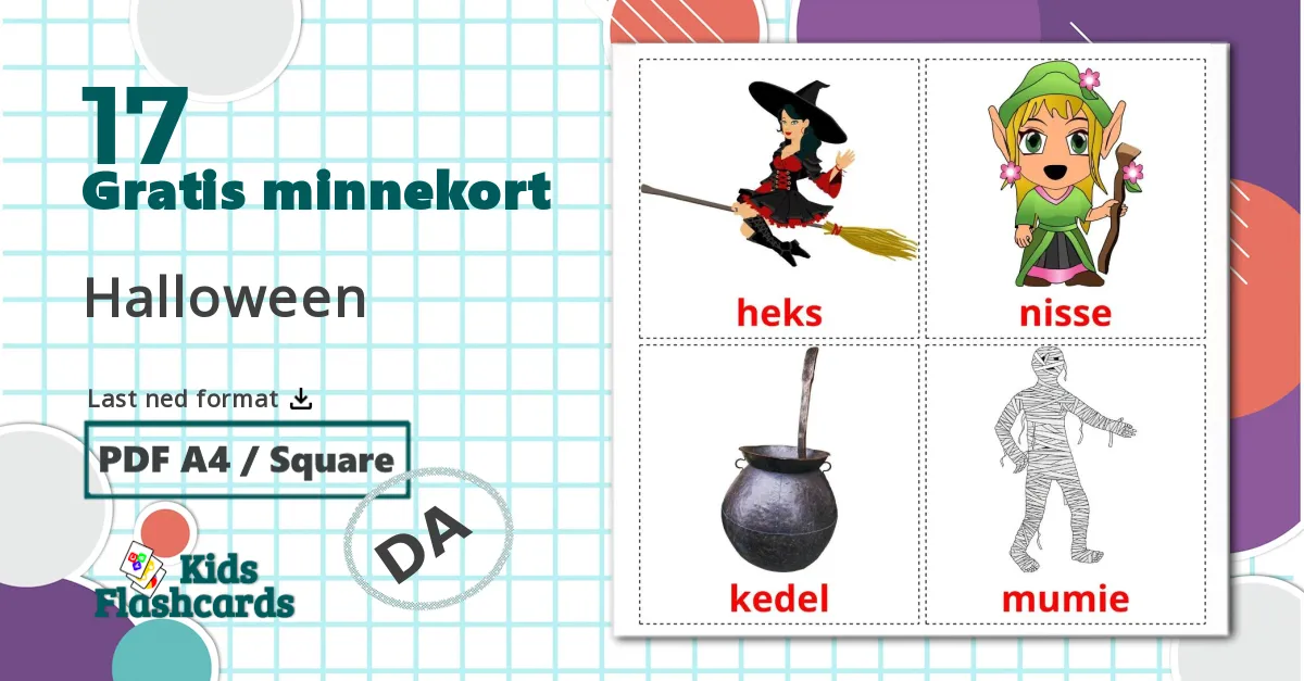 17 Halloween bildekort