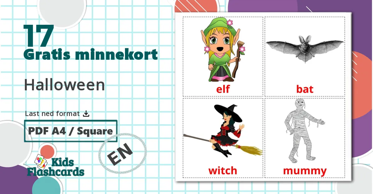 17 Halloween bildekort