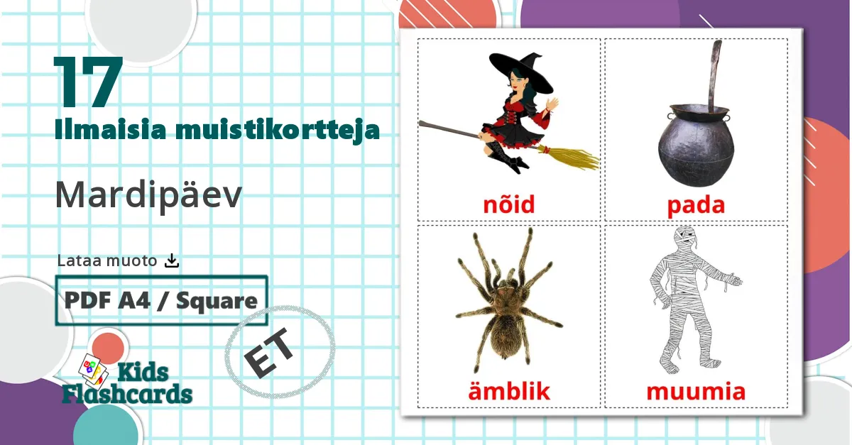 17 Mardipäev lasten kuvakortit