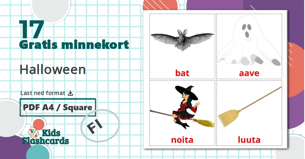17 Halloween bildekort