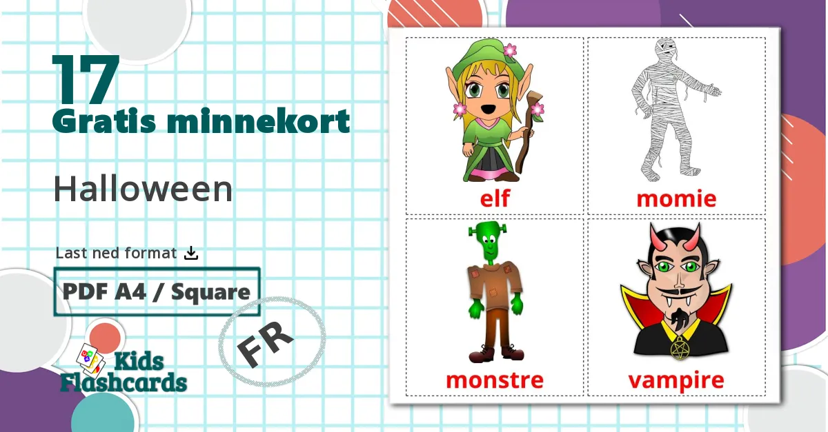 17 Halloween bildekort