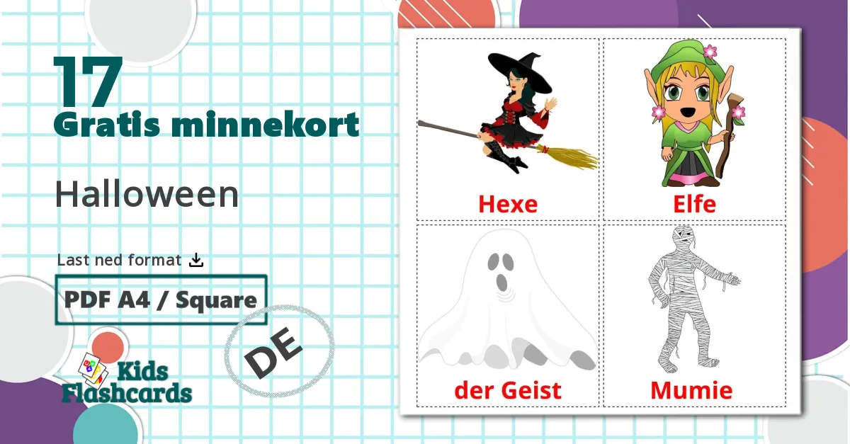 17 Halloween bildekort